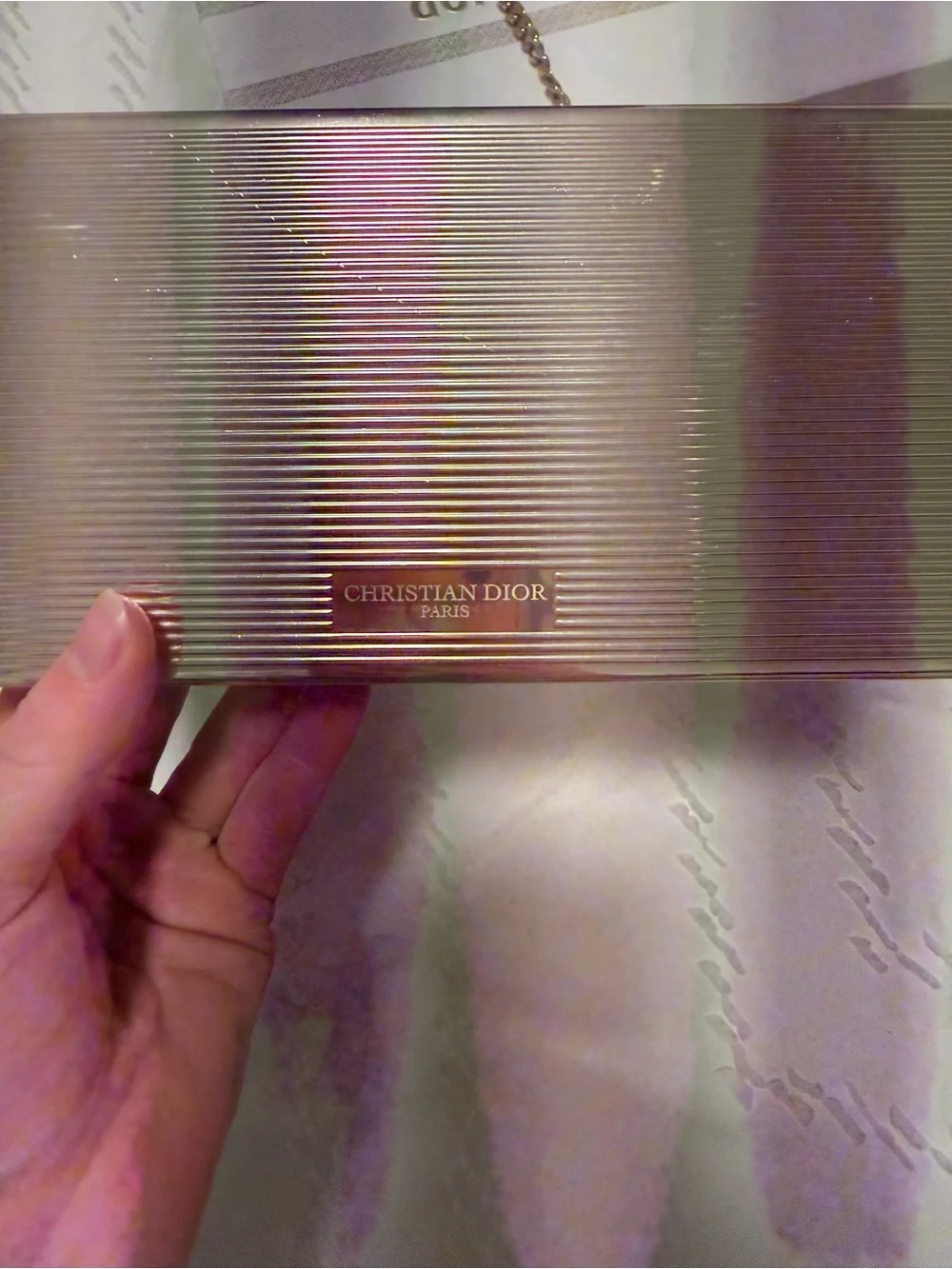 Dior Metallic Gold Clutch Wallet with CD Logo